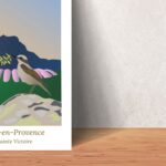 Affiche Paysage du Sud Aix en Provence Ste Victoire lavandes et traquet motteux