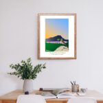 Affiche Paysage du Sud Aix en Provence Ste Victoire lavandes et traquet motteux