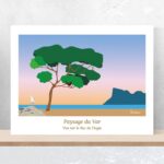 Affiche Paysage du Sud Le Bec de l'Aigle à St Cyr sur Mer à l'aube