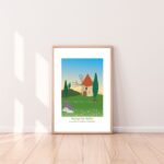 Affiche Paysage du Sud le Moulin de Daudet à Fontvieille et guêpier