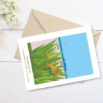 Illustration paysage du Sud la Promenade rose à St Cyr les Lecques et oiseau goéland fleurs oiseaux du paradis