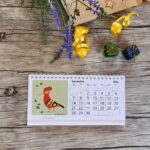 calendrier 2026 illustré oiseaux du jardin huppe fasciée