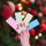 lot de 4 marque-pages Noël rouge-gorges bonnet de Noël