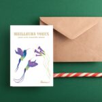 Carte de voeux Meilleurs voeux avec deux colibris inspirants