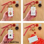 Etiquettes de Noël colorées, gaies et originales avec des oiseaux made in France