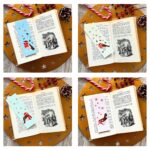 Lot de 4 marque-pages Noël rouge-gorges