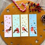 Lot de 4 marque-pages Noël rouge-gorges