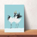 Affiche Parade nuptiale Grues du Japon