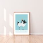 Affiche Parade nuptiale Grues du Japon