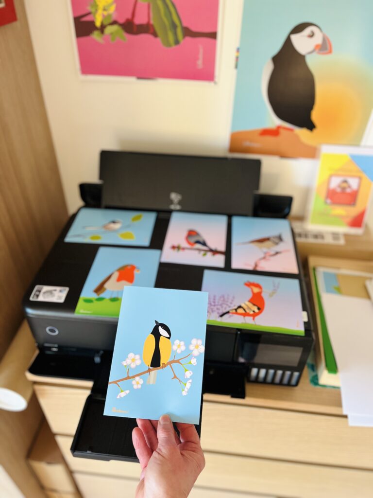 dans mon atelier impression affiches déco oiseaux du jardin