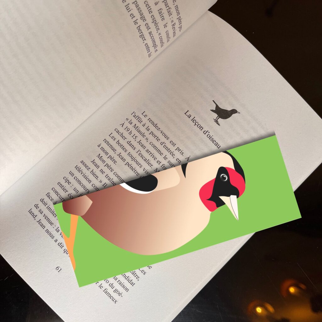 marque-page chardonneret élégant ; goldfinch bookmark