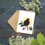 carte merle sur branche