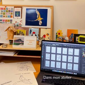 préparation du cahier de coloriage oiseaux du jardin